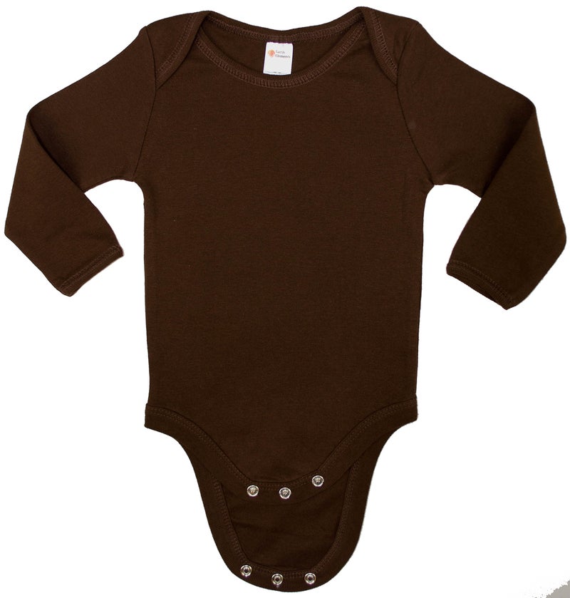Earth Elements Baby Long Sleeve Bodysuit 0-3 Months Chocolate - Image 2